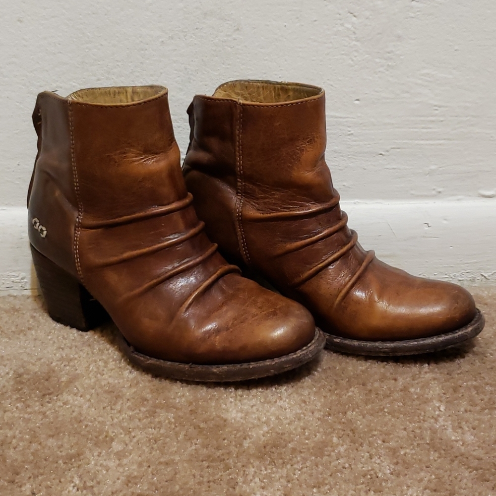 Bed Stu Brown Leather Ankle Boots Bench Made 6
